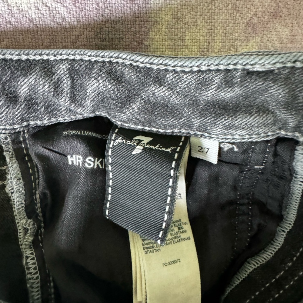 7 For All Mankind The High-Waist Slim Kick Flare Jeans Washed Black SIZE: 27 - Picture 8 of 9